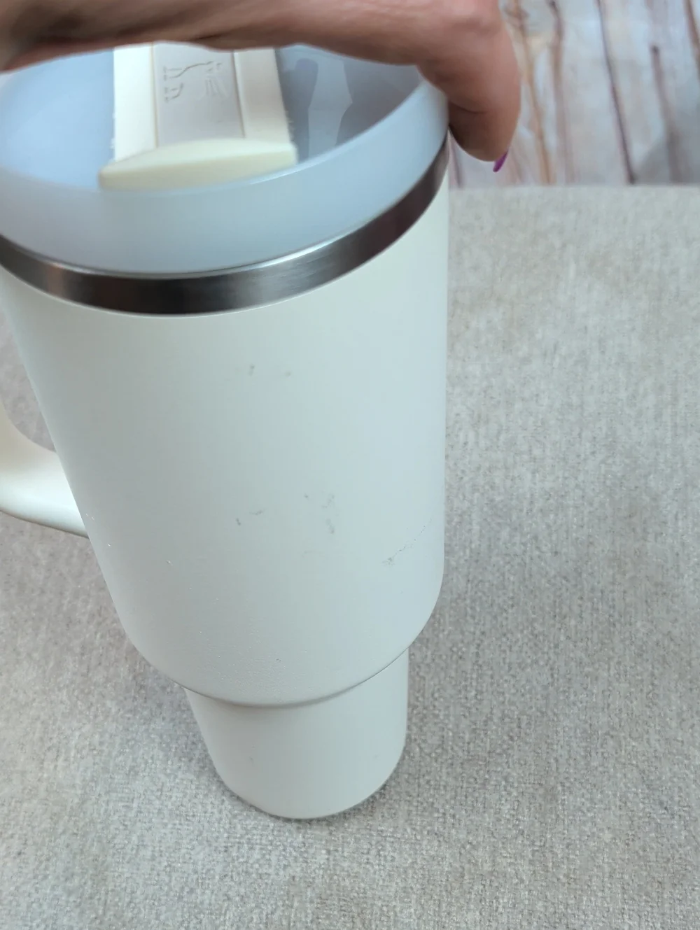Stanley Cream Travel Mug with Handle - Insulated Drink Tumbler